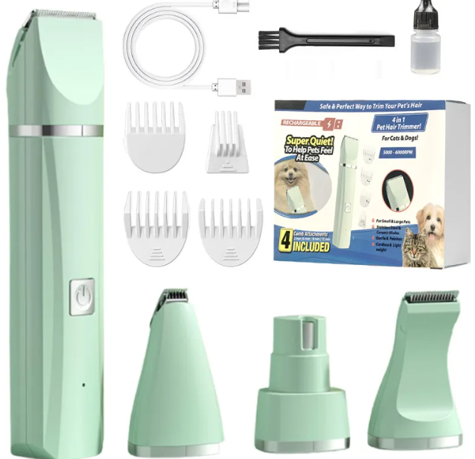 4X Professional Cordless Pet Clippers & Grooming Trimmer Ki
